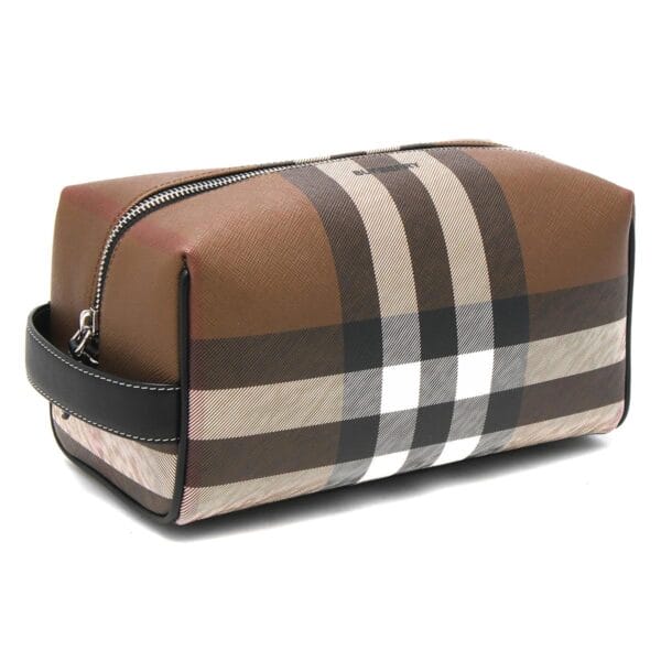 lbbb8036675 Burberry Giant Check Wash Bag Birch Brown