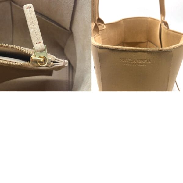 z0112 11 c Bottega Veneta Leather Tote Bag Beige