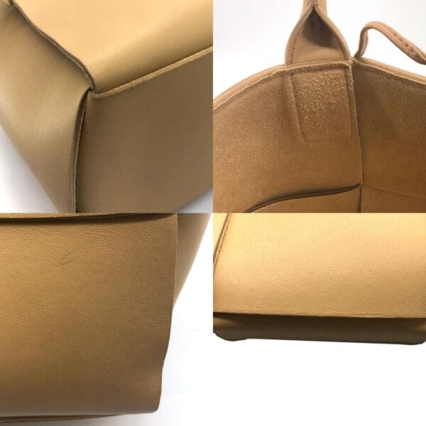 z0112 7 c Bottega Veneta Leather Tote Bag Beige